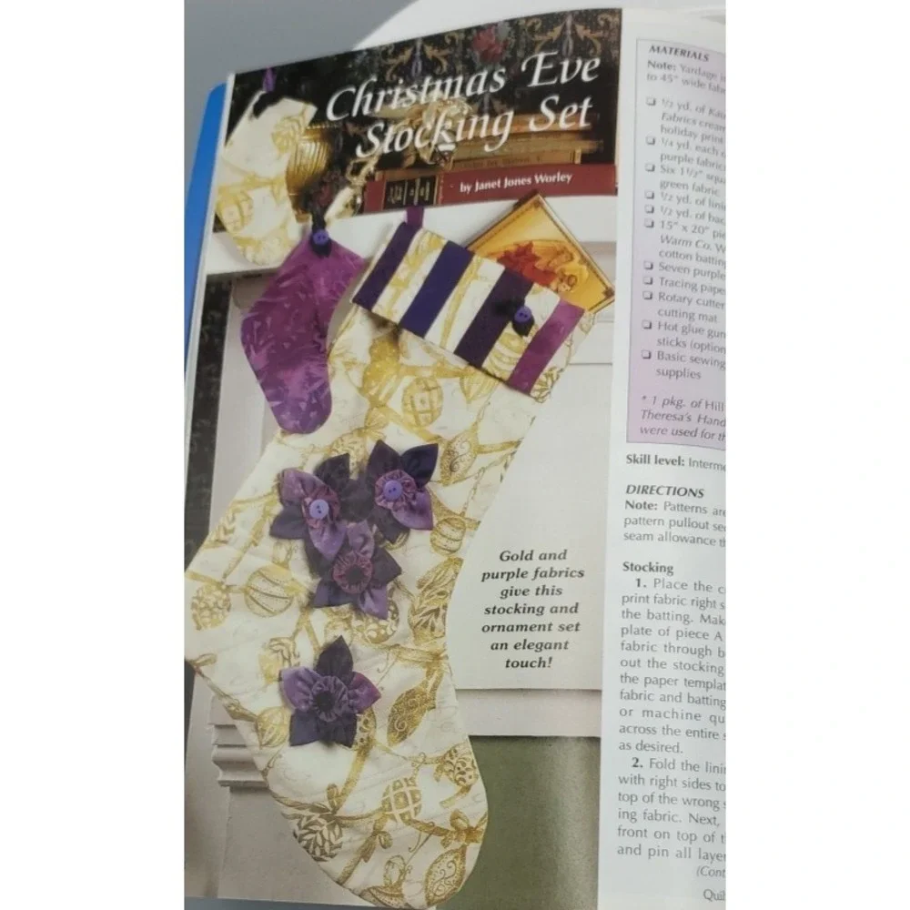 The Quilter Mag Quilting For Christmas & Winter 2002 Wall Hanging Stocking Table